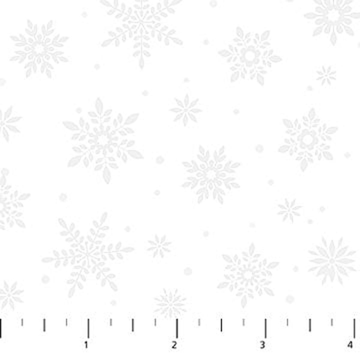 Twas The Night Before Christmas Snowflakes White Pigment Simon Treadwell Northcott Cotton Fabric NC-27025-10