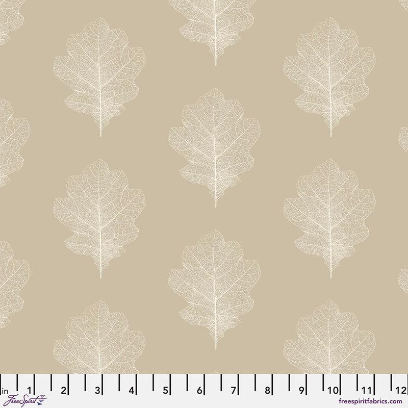Woodland Blooms Oak Filigree Wheat Sanderson Free Spirit Cotton Fabric 1