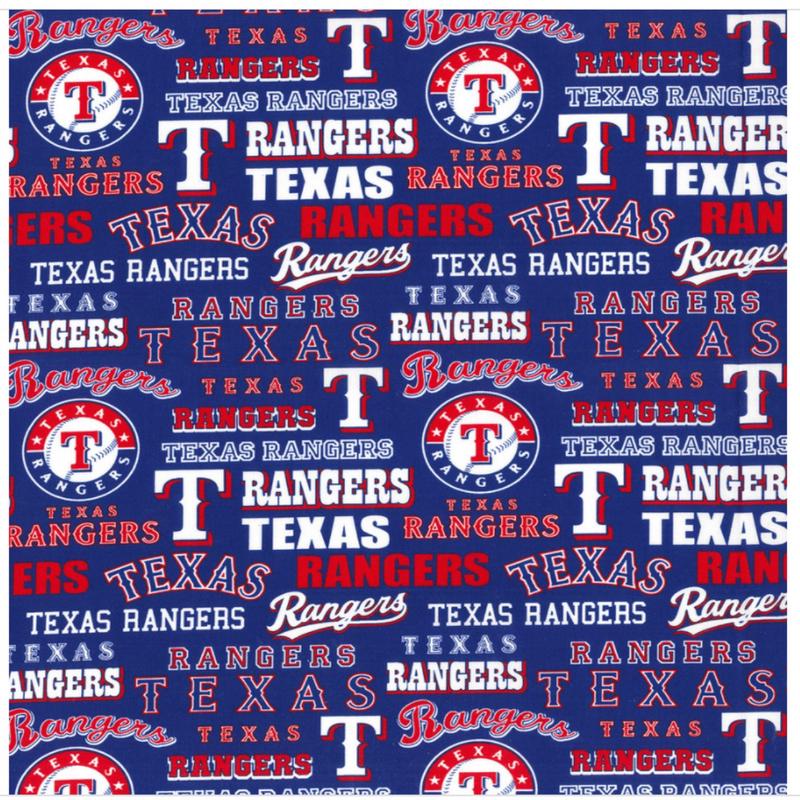 Texas Rangers MLB Baseball Name Fabric Traditions and Logo Fabric Traditions Cotton Fabric 1