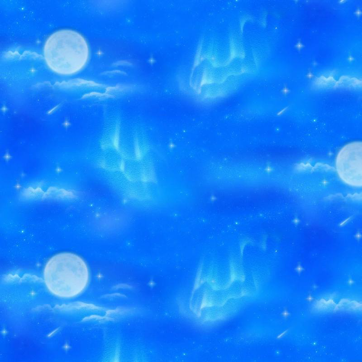 Under the Moon Sky Royal Blue Kentaro Nishino Elizabeth8217s Studio Cotton Fabric ES-51002-ROYAL