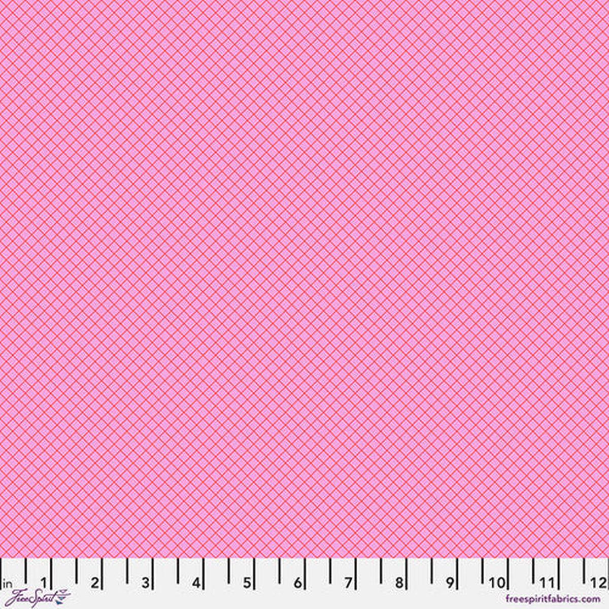 True Colors On the Grid Bubblegum Pink Tula Pink Free Spirit Cotton Fabric FS-PWTP255.BUBBLEGUM 1
