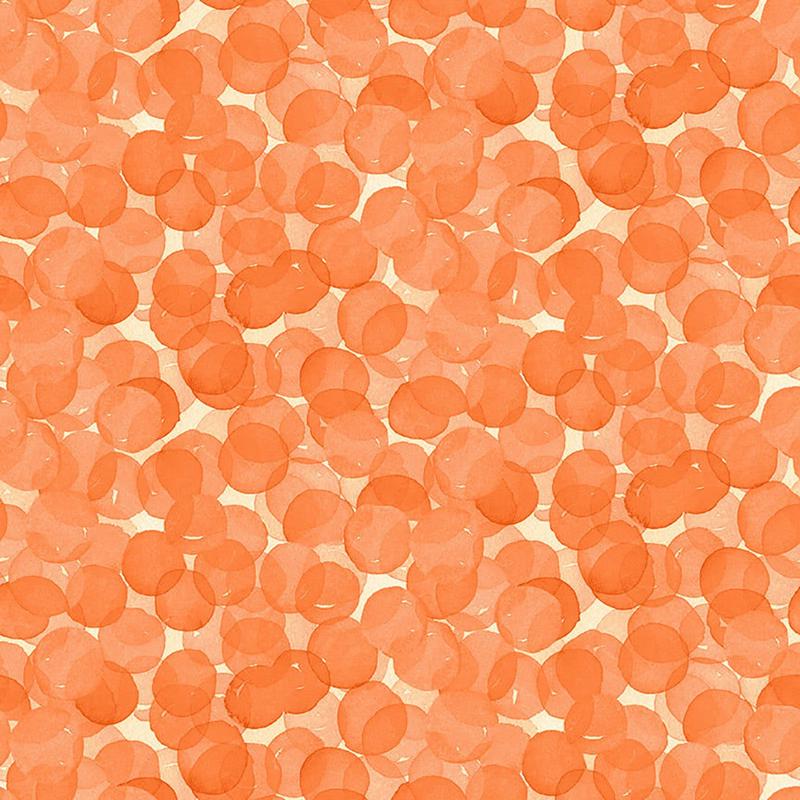 Whimsy Daisical II Dots Orange Keri Schneider Blank Quilting Cotton Fabric
