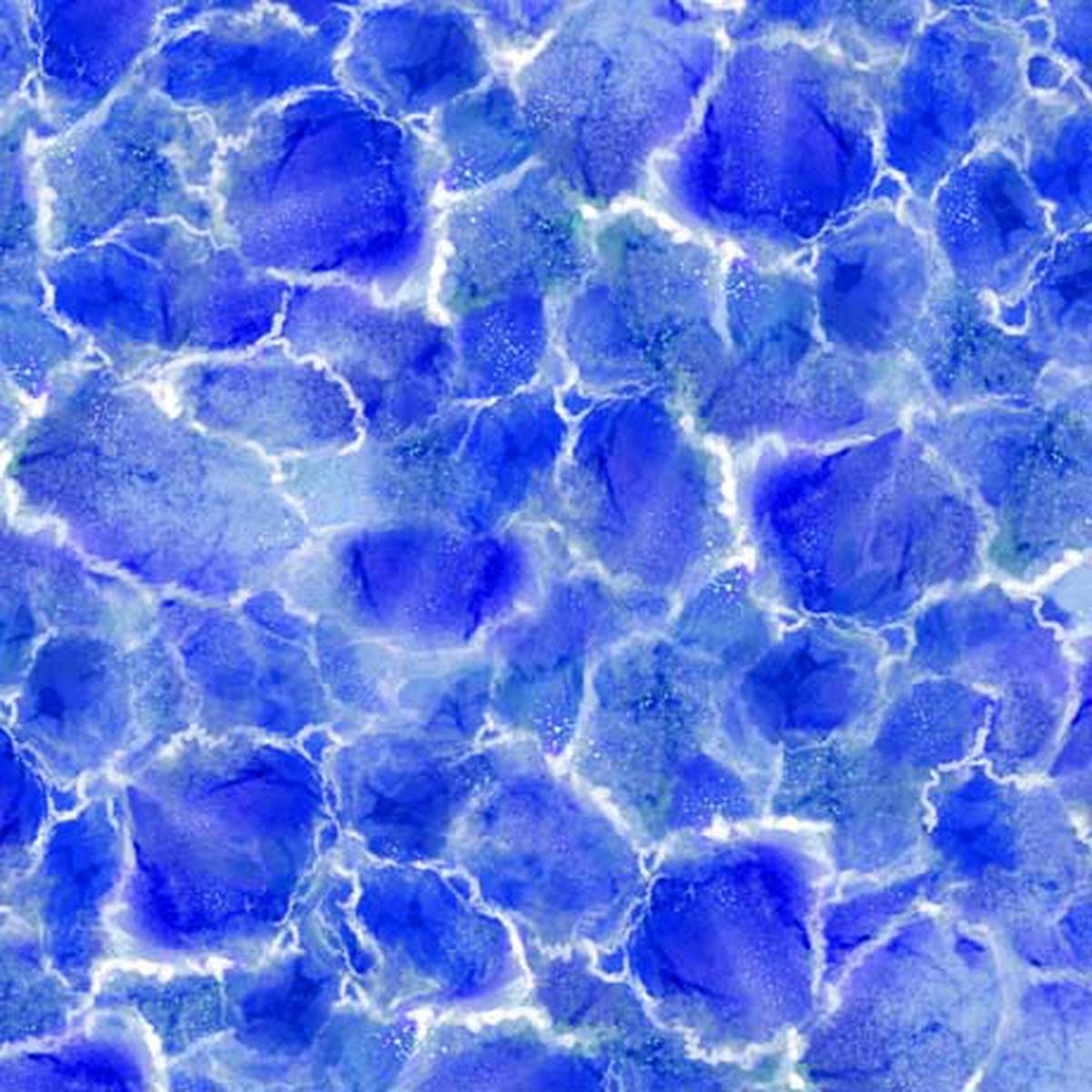 Turtle Odyssey Water Texture Blue Purple Carol Cavalaris Quilting Treasures Cotton Fabric 1