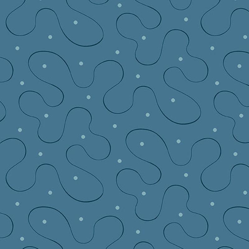 Blue Escape Ribbon Swirl Adriatic Blue Laundry Basket Quilts Andover Fabrics Cotton Fabric
