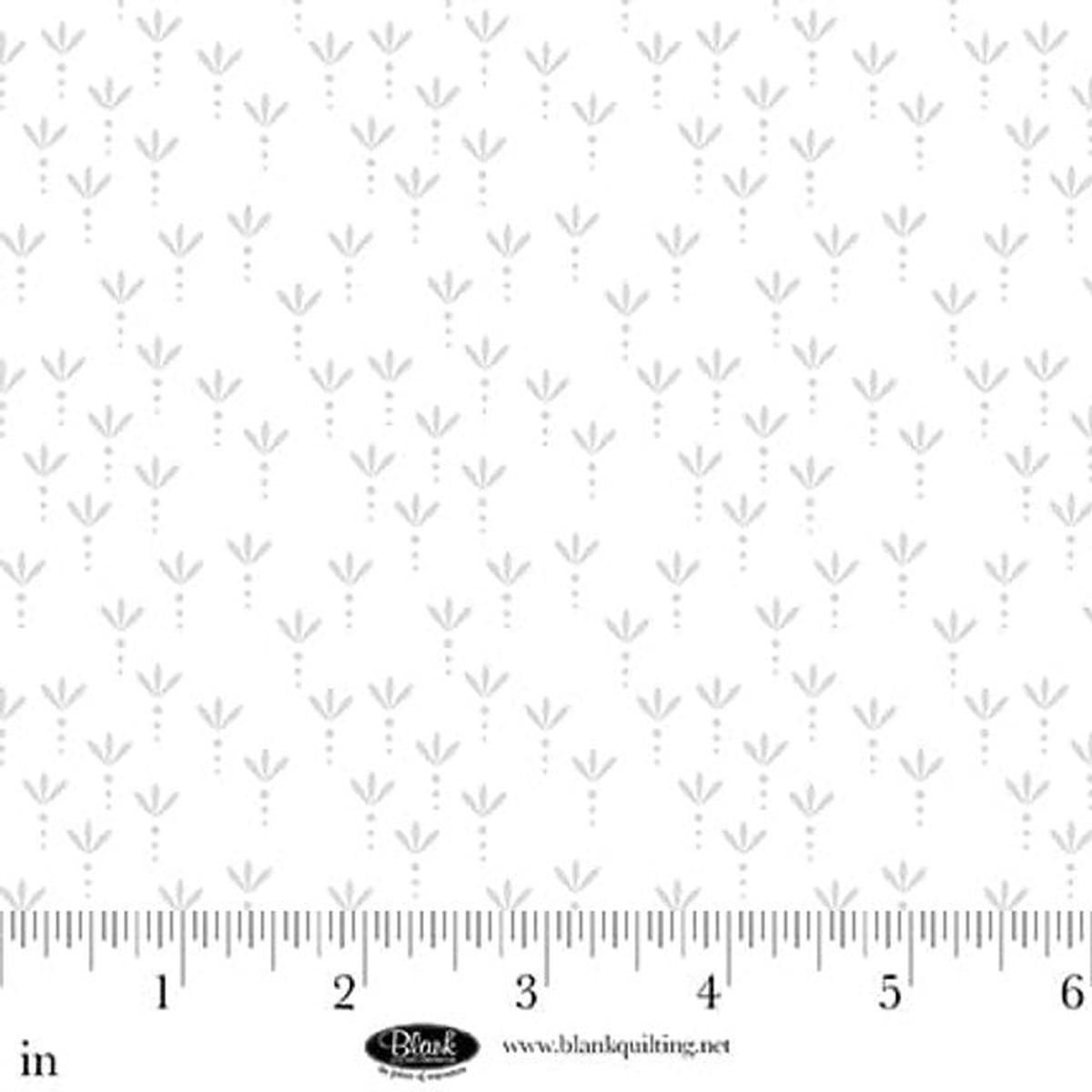 (SOLD PER BOLT) Morning Mist IX Petalled Flower White on White Blank Quilting Cotton Fabric BQ-4333-01W-FB
