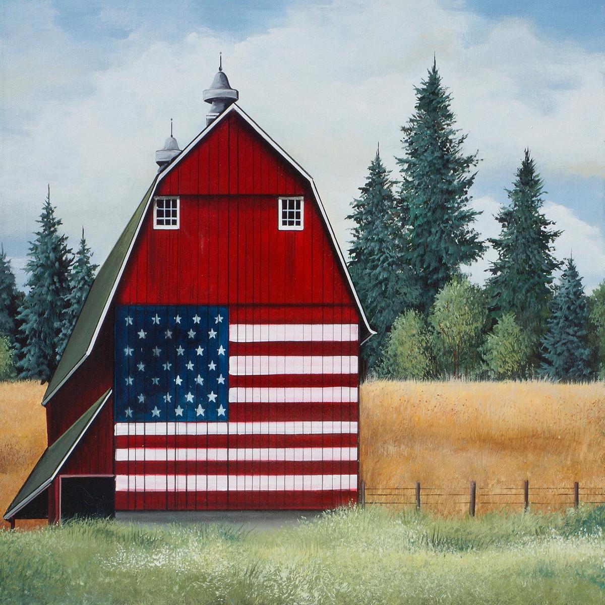 American Barn Patriotic Panel 36
