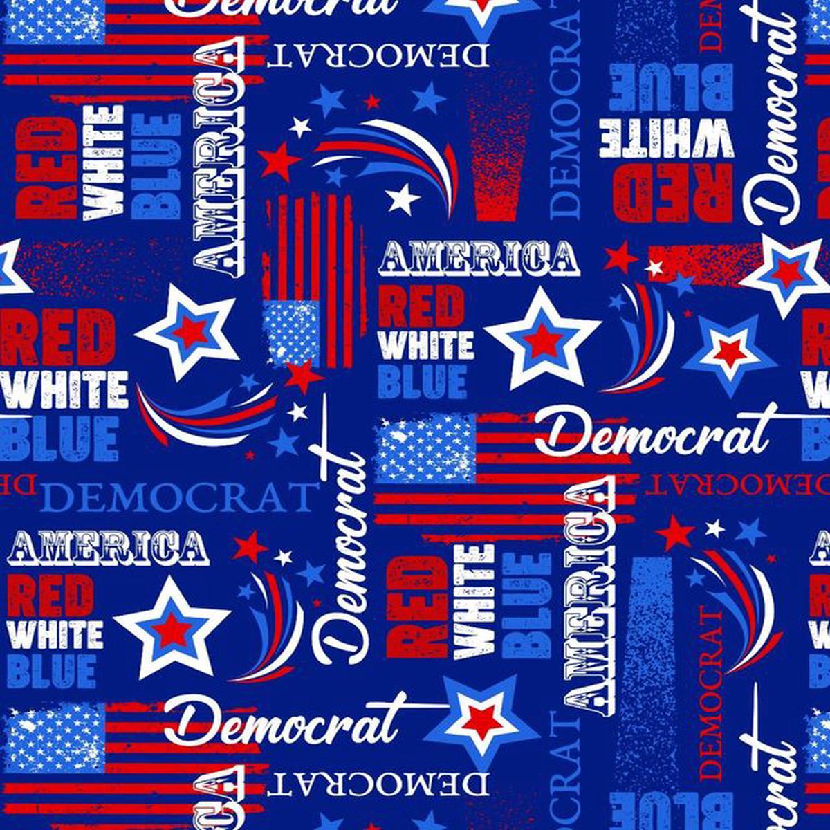 American Democrat Patriotic Blue David Textiles Cotton Fabric DT-DX-2072-0C-1 Blue