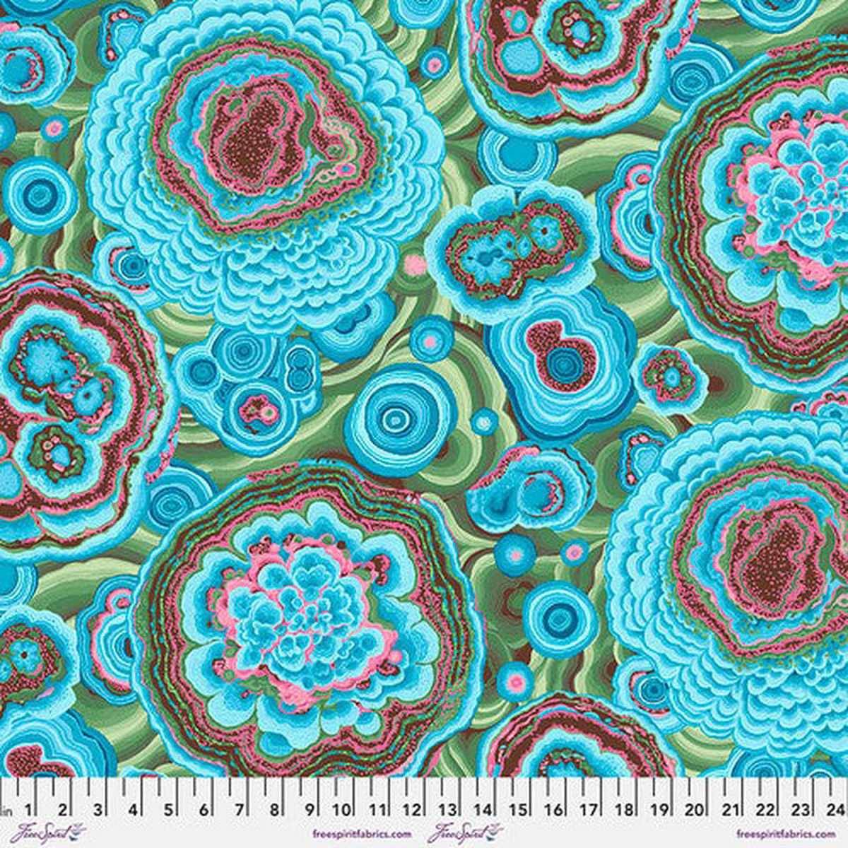 Agate Turquoise Philip Jacobs Stash Kaffe Fassett Collective Free Spirit Cotton Fabric FS-PWPJ106TURQUOISE