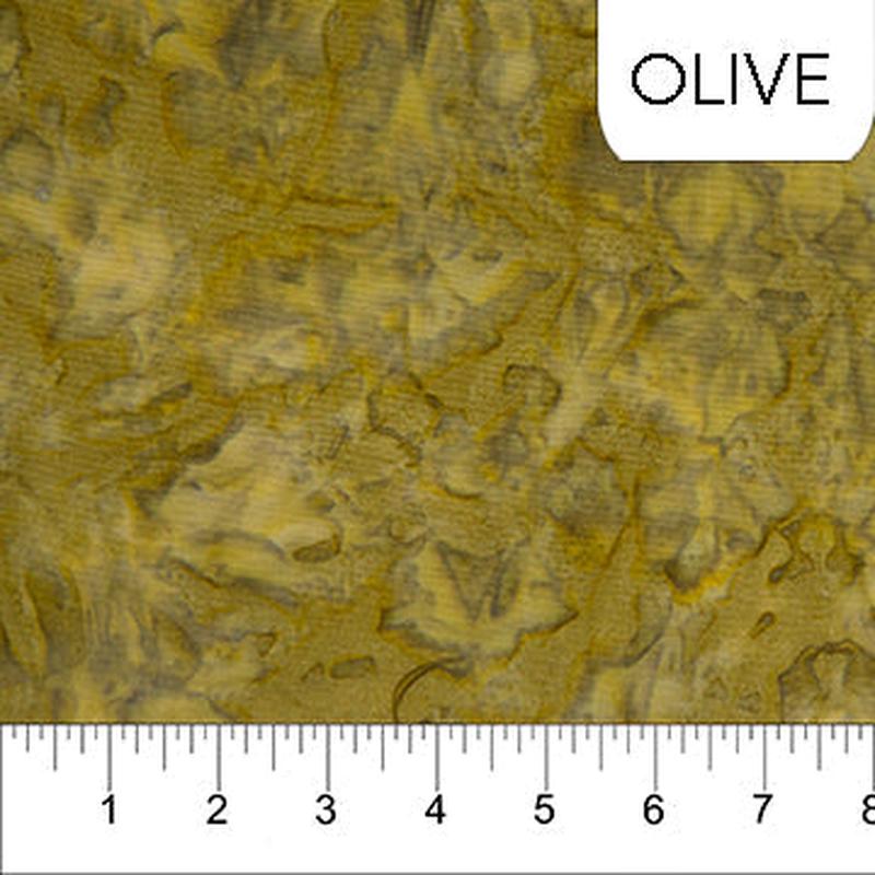 Banyan Shadows Batik Olive Green Banyan Batiks Northcott Cotton Fabric NC-81300-74 1