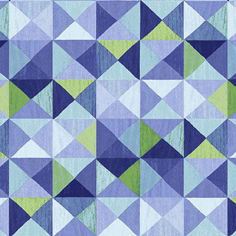 Bella Blue Birds Triangle Texture Blue Jennifer Brinley Studio E Cotton Fabric