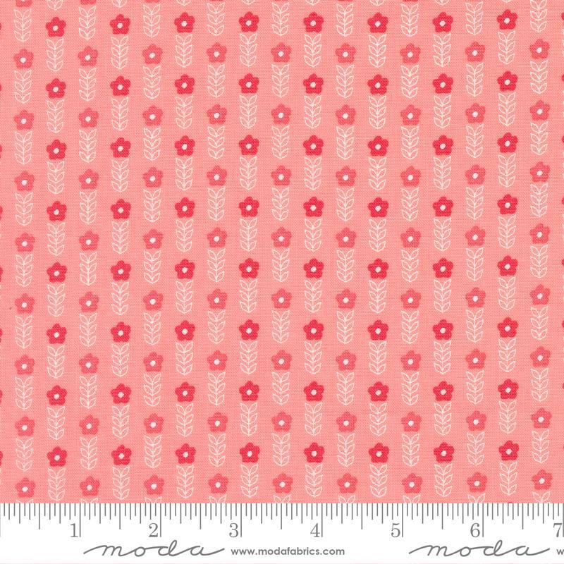 Strawberry Lemonade Blooms Small Floral Tonal Carnation Pink Sherri & Chelsi Moda Cotton Fabric 1