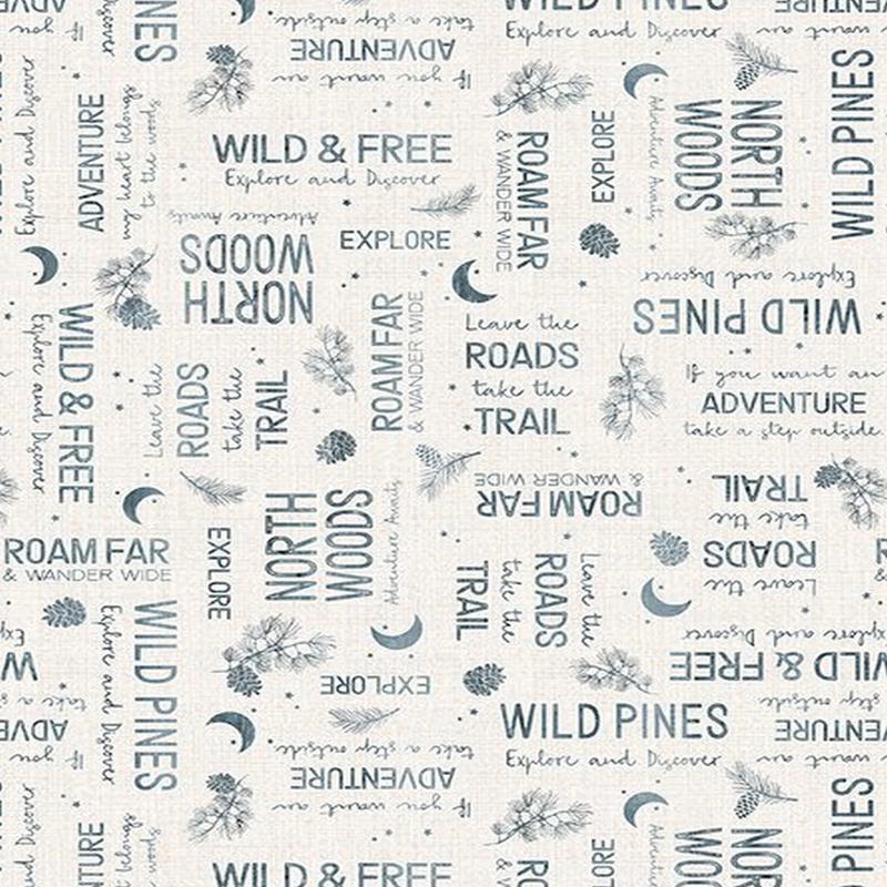 Wild Woods Lodge Word Toss Taupe PDR LLC Cotton Fabric WP-3057-59026-244
