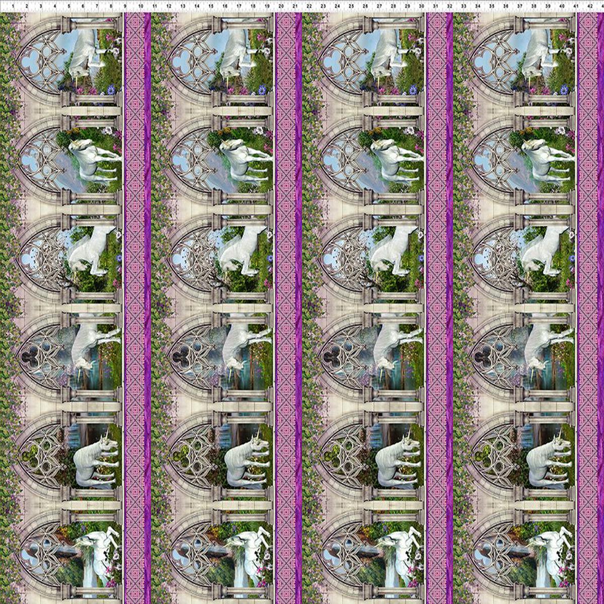 Unicorns Unicorn Border Multi Jason Yenter In The Beginning Cotton Fabric