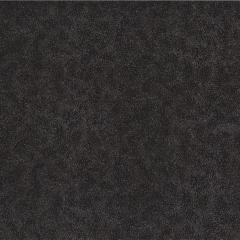 Brilliant Blender Tiny Dots Onyx Black Silver Metallic Hoffman Cotton Fabric 1/2