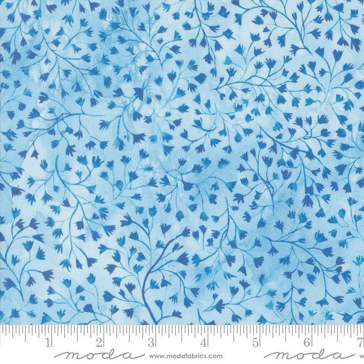 Sunshine 038 Blue Skies Fine Fellow Fern Watercolor Sky Blue Create Joy Project Moda Cotton Fabric