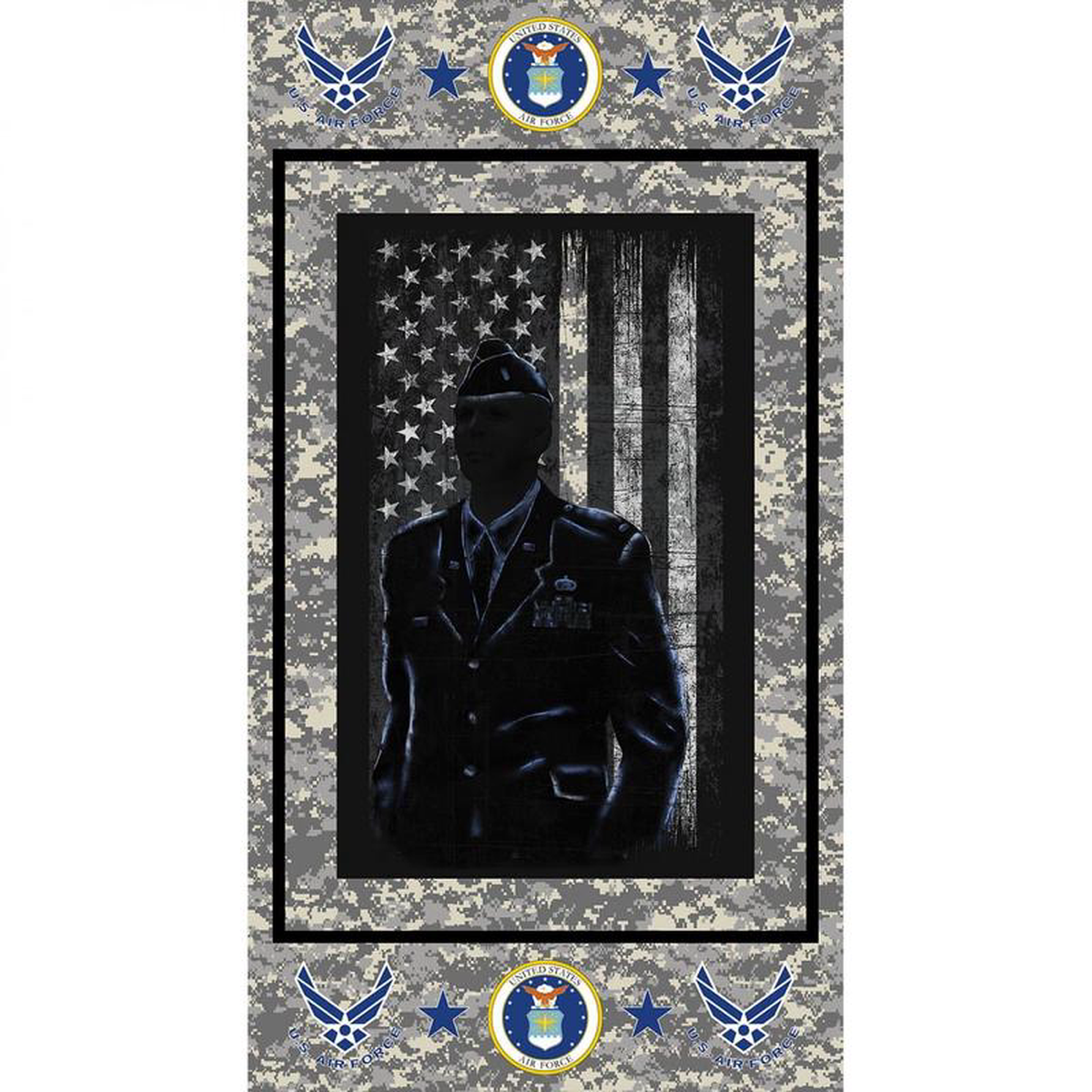 Airce Service US Military 248221 Panel Print Concepts Cotton Fabric 1195-AF