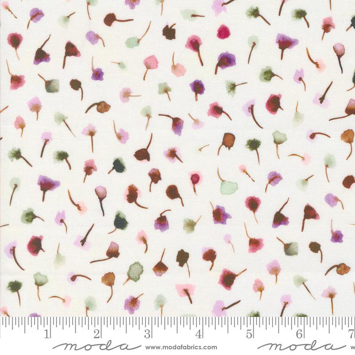 Blooming Lovely Buds Blenders Watercolor Cream Janet Clare Moda Cotton Fabric 1