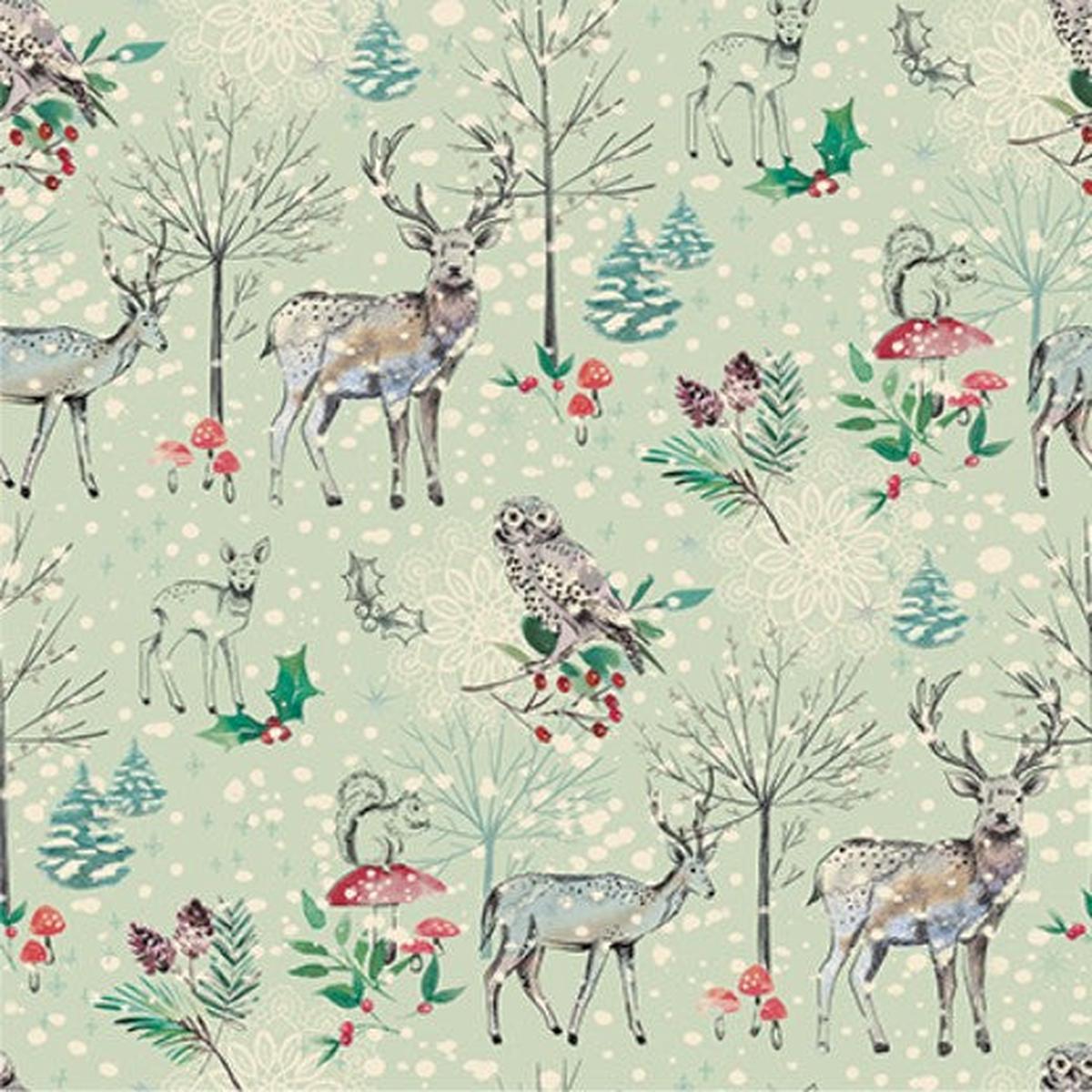 Winter Haven Winter's Tale Light Sage Rachel Rossi Benartex Cotton Fabric BE-16789-40