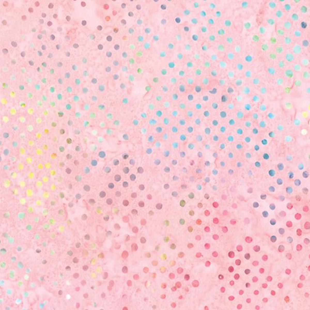 Bali Dot Craze Batik Diamond Dot Coral Pink Benartex Cotton Fabric BE-9280-24 1