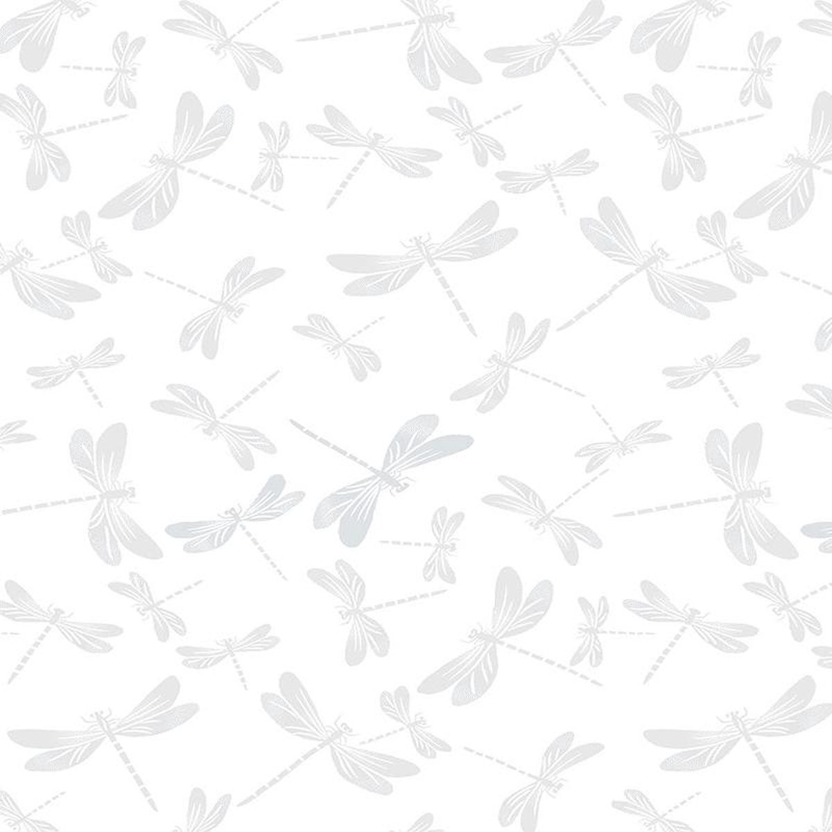 Basics Whiteout Dragonflies White Timeless Treasures Cotton Fabric TT-HUE-C7717-WHITE