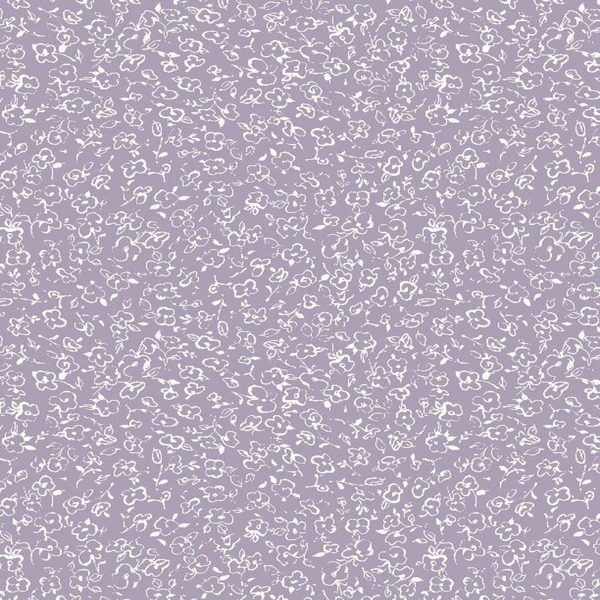 Au Naturel Floral Doodle Purple Ivory Lisa Audit Wilmington Prints Cotton Fabric WP-3041-17820-611