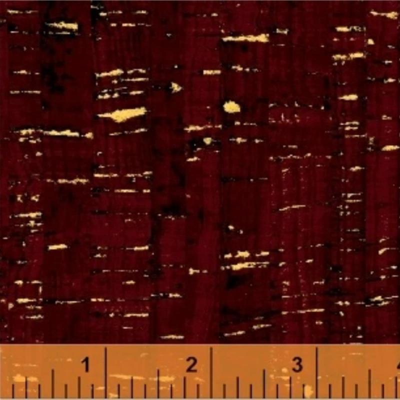 Uncorked Brick Dark Red Metallic Thread Windham Cotton Fabric WF-50107M-25