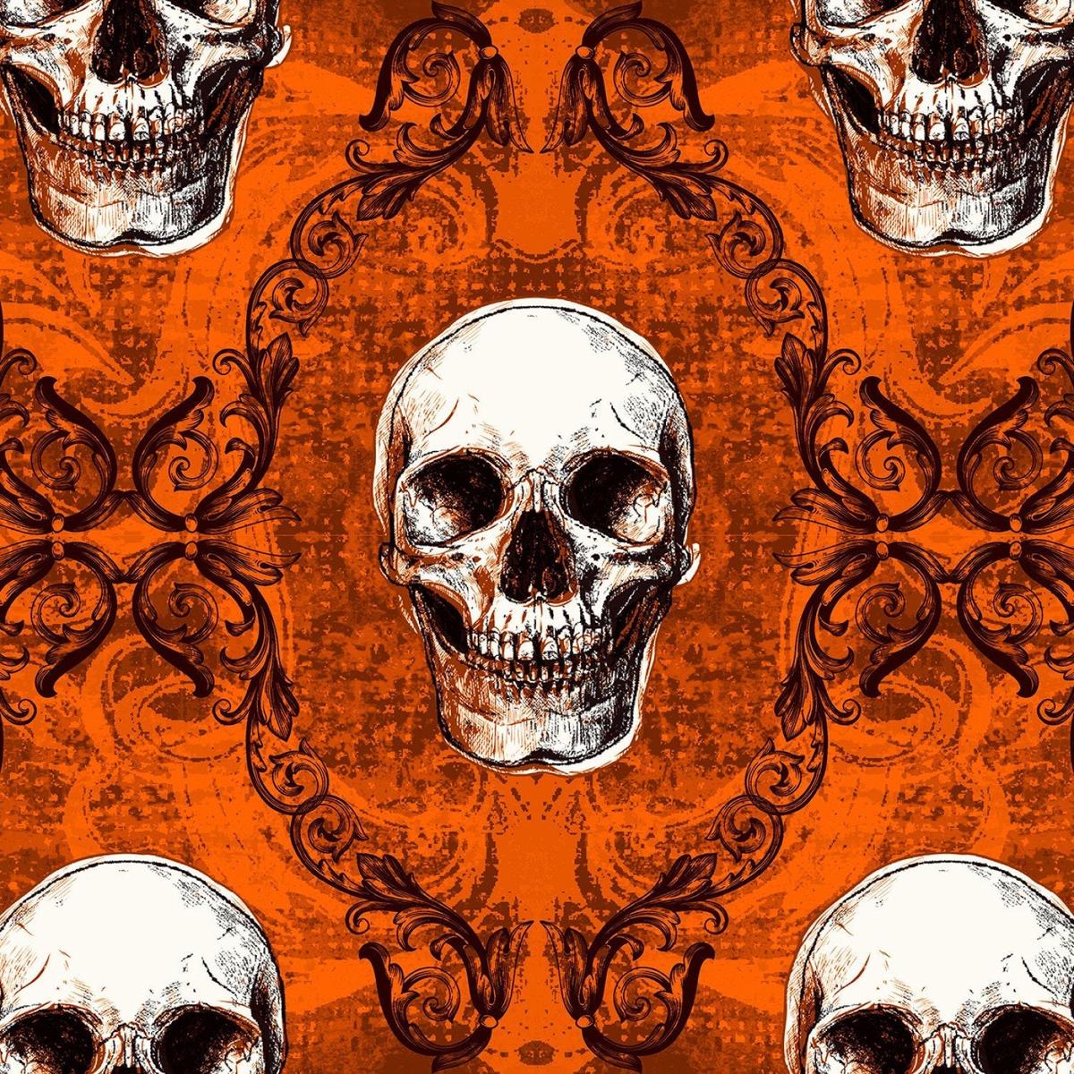 Spooky Skulls Halloween Springs Creative Cotton Fabric