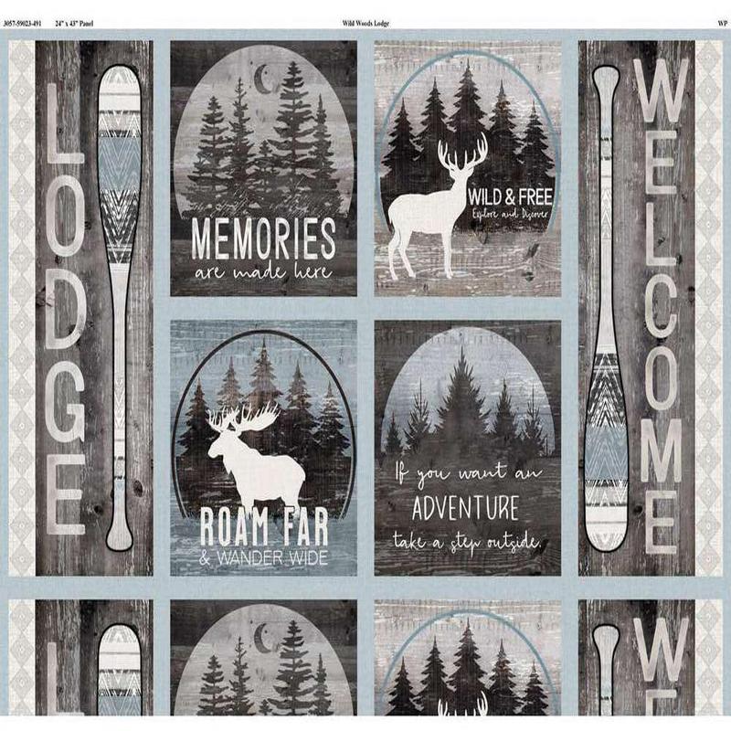 Wild Woods Lodge Panel 24 PDR LLC Cotton Fabric WP-3057-59023-491