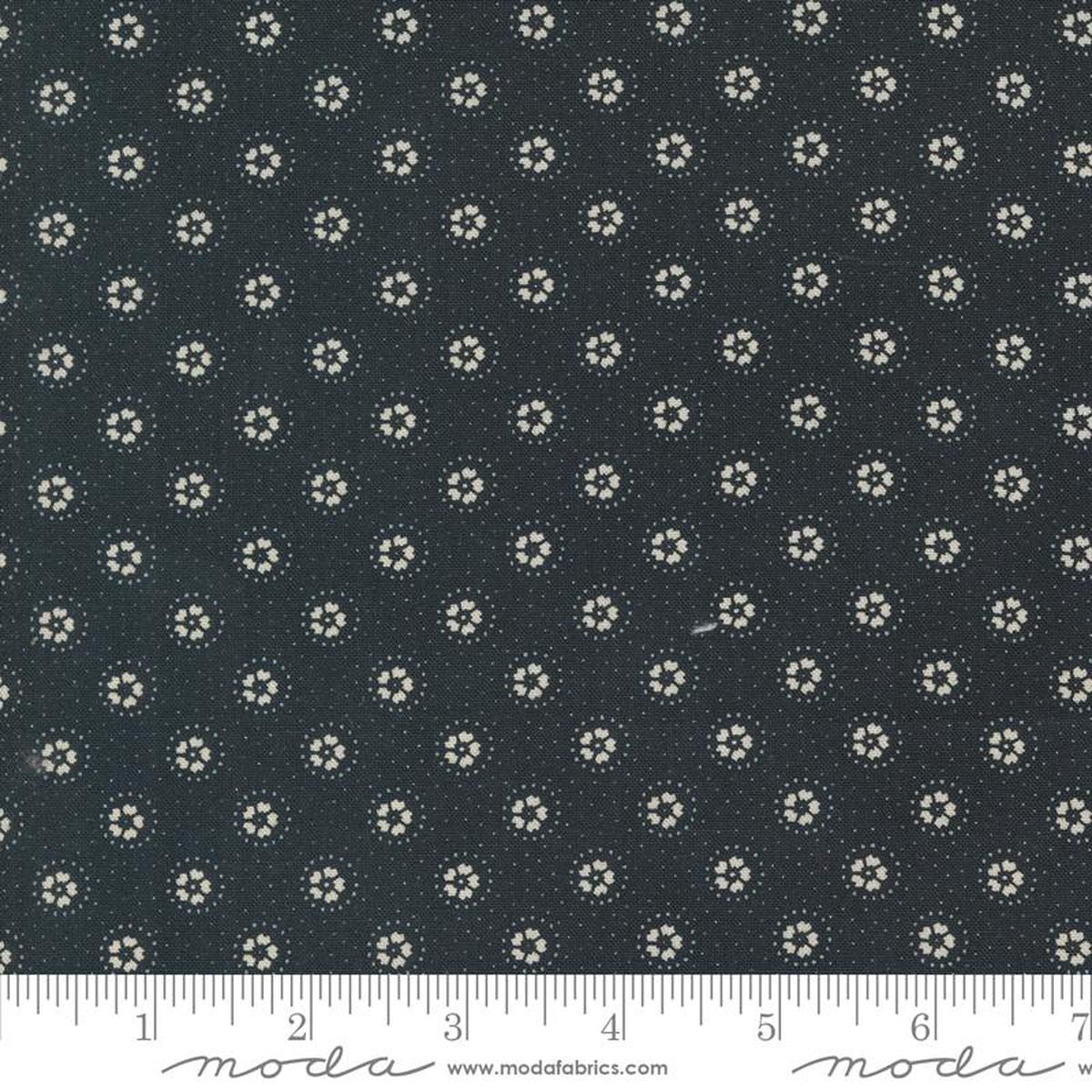 Blackbirds Nest Daisies and Dots Small Floral Black Kansas Troubles Quilters Moda Cotton Fabric 1/2