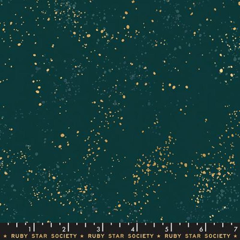 Speckled Metallic Pine Green Ruby Star Society Moda Cotton Fabric MD RS5027-58M 1
