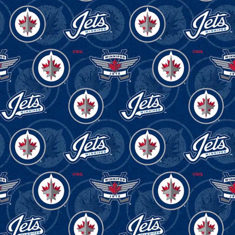 Winnipeg Jets NHL Hockey Tone on Tone Design Cotton Fabric SYK-NHL-1199-JET 1/2