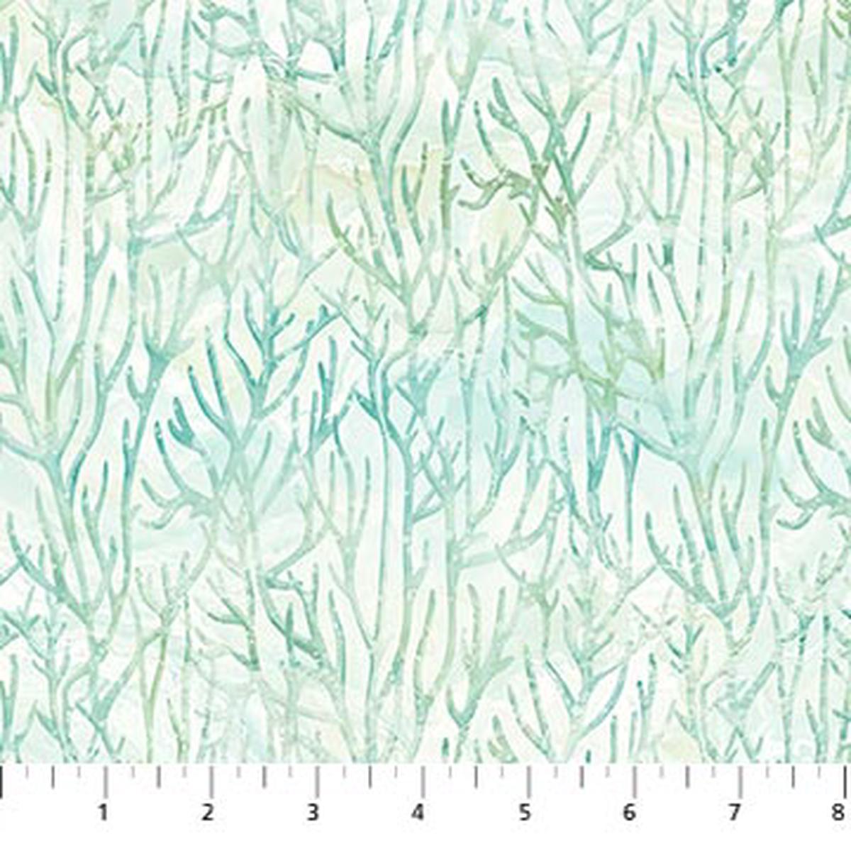 Turtle Bay Coral Seafoam Deborah Edwards Melanie Sarma Northcott Cotton Fabric 1/2