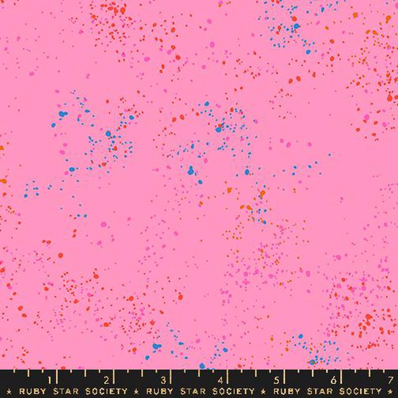 Speckled Metallic Paint Splatter Flecks Flamingo Pink Rashida Coleman Hale Ruby Star Society Moda Cotton Fabric MD-RS5027-123