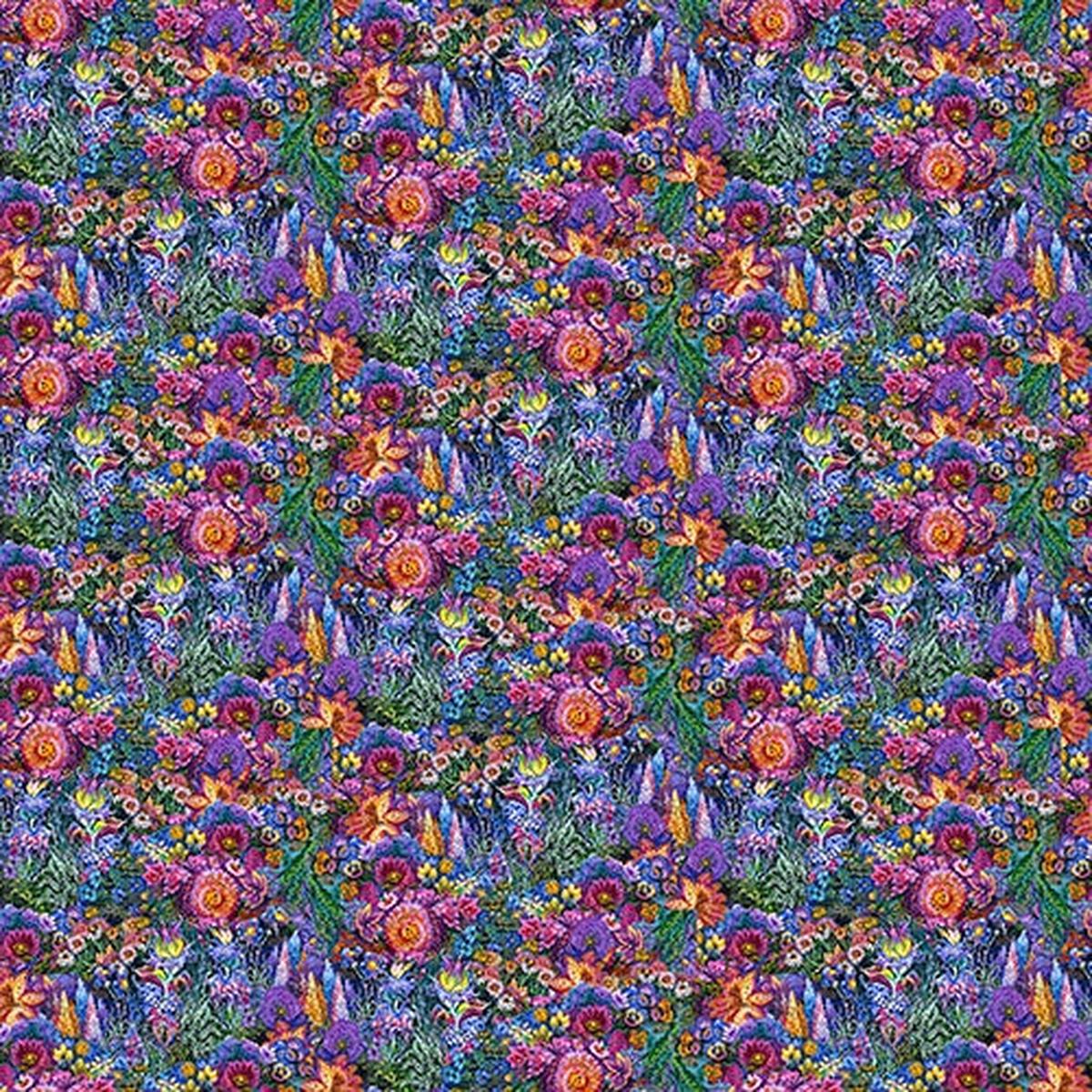 Astral Voyage Floral Fantasy Multi Josephine Wall 3 Wishes Cotton Fabric 1/2