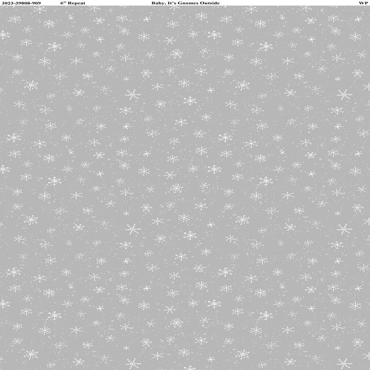 Baby It8217s Gnomes Outside Snow Allover Gray Susan Winget Wilmington Prints Cotton Fabric