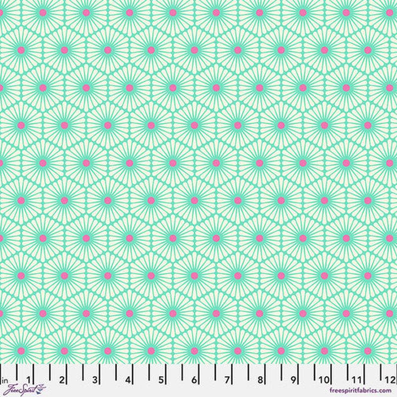 Besties Daisy Chain Meadow Green Tula Pink Free Spirit Cotton Fabric