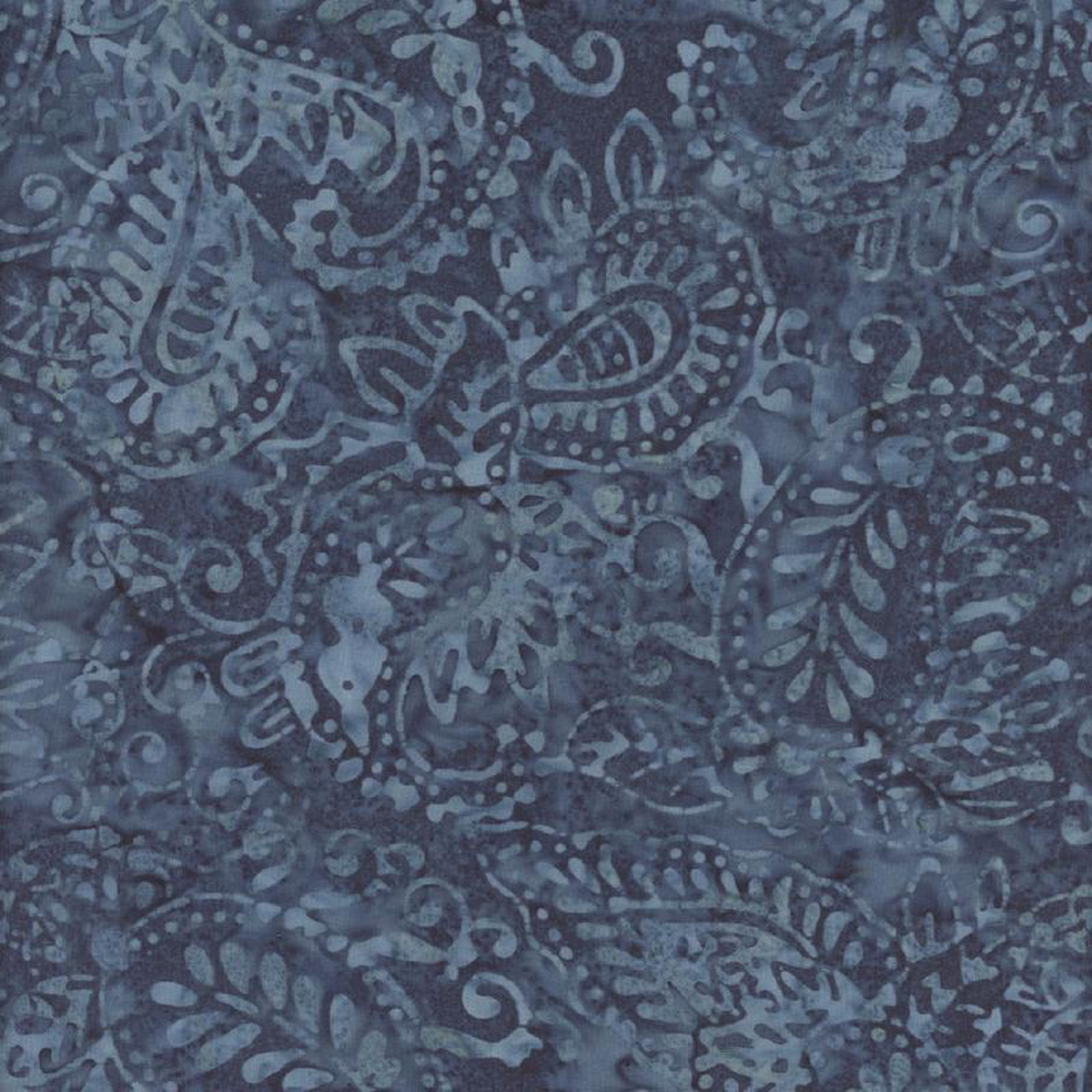 Blue Smoke Batiks Paisley Dark Blue Wilmington Prints Cotton Fabric WP-1400-22276-444