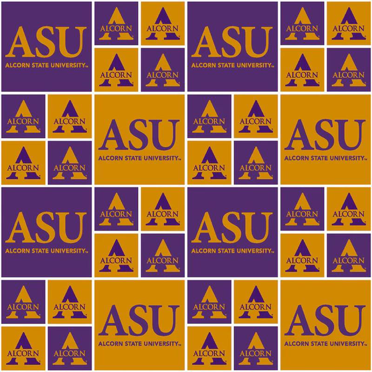 Alcorn State Braves NCAA College Block Sykel Enterprises Cottton Fabric ALC-020