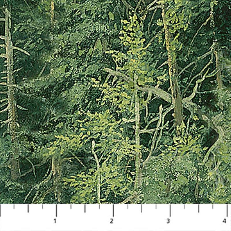 Trees Green Landscape Puppies Sale Collection Northcott Cotton Fabric 1/2