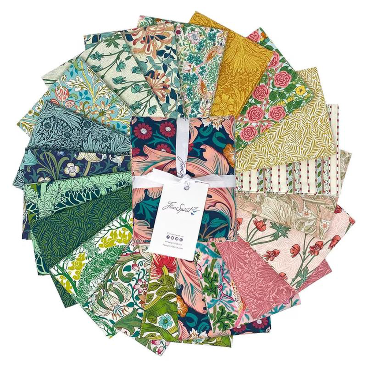 Bedford Park Fat Quarter Bundle 188221x218221 20pcs The Original Morris 038 Co Free Spirit Cotton Fabric FS-FB4FQWMBEDFORD