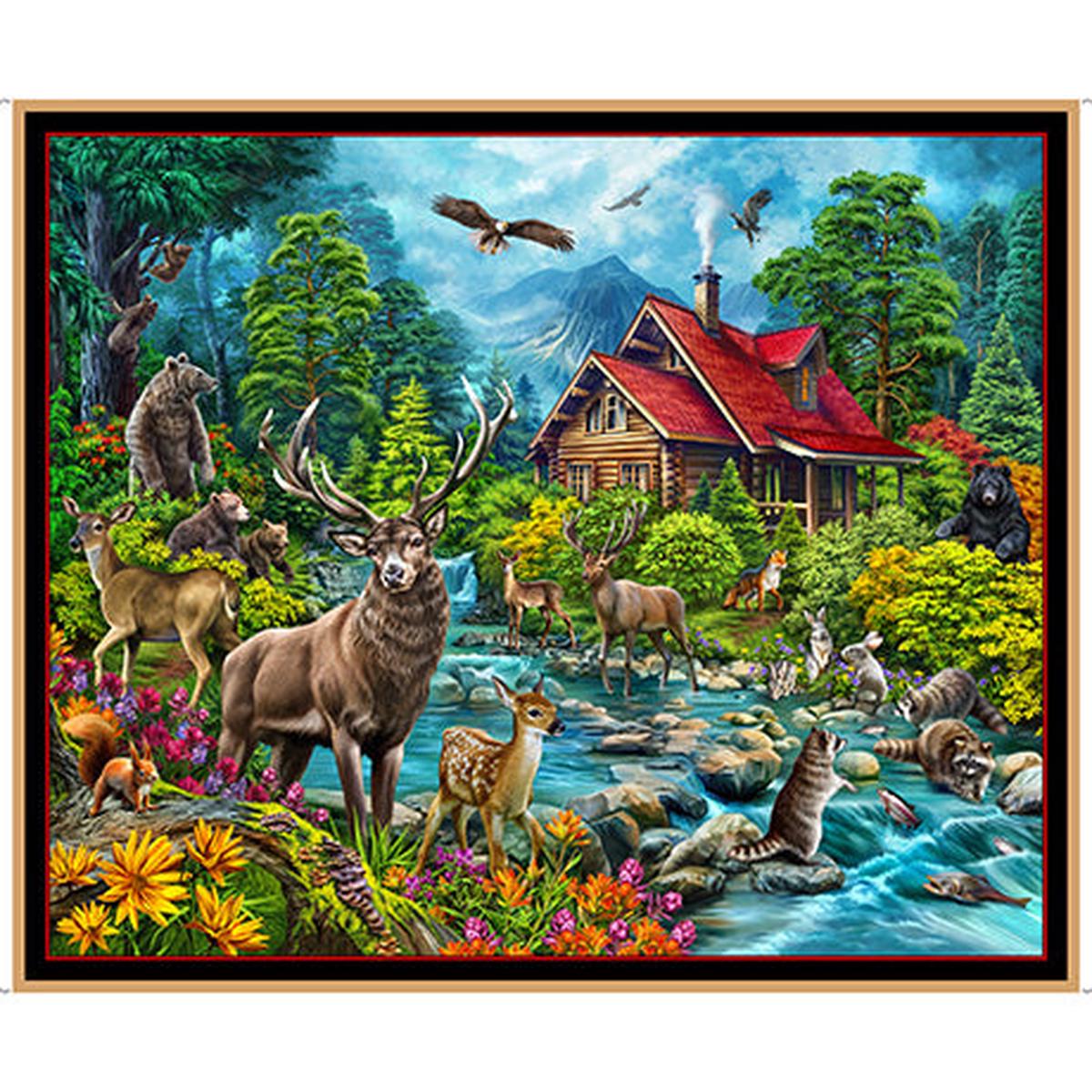 Brookside Lodge Animal Panel 36