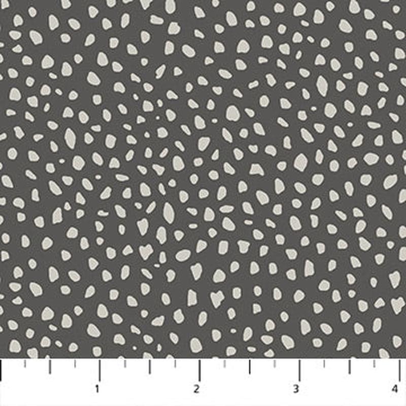 Wild One Dots Dark Gray Deborah Edwards Northcott Studio Cotton Fabric 1/2