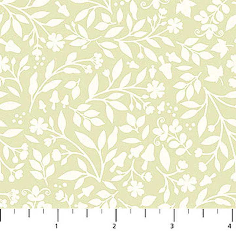 Woodland Babes Tone on Tone Cream Green Kathryn Christensen Northcott Cotton Fabric 1/2