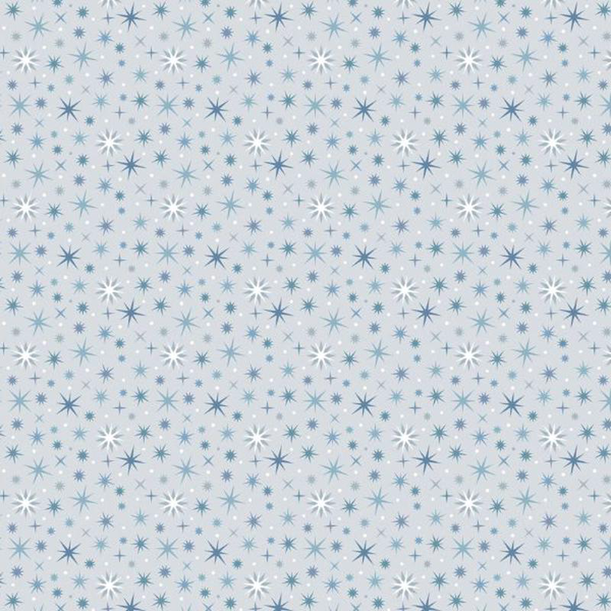A Winter8217s Moon Twinkling Stars Light Silver Lewis 038 Irene Cotton Fabric LI-A948A
