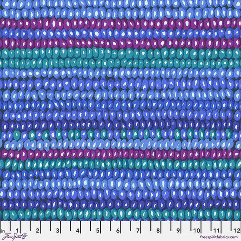 Bead Stripe Cobalt Blue Philip Jacobs Vintage Kaffe Fassett Collective Free Spirit Cotton Fabric  FS-PWGP050-Cobalt