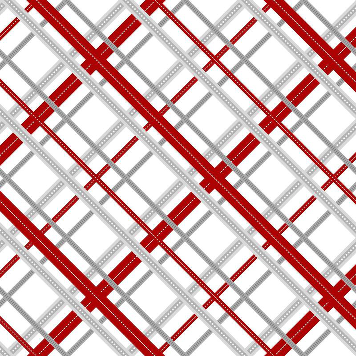 Blizzard Fun Bias Plaid Red Gray Jan Shade Beach Henry Glass Cotton Fabric HG-2057-89