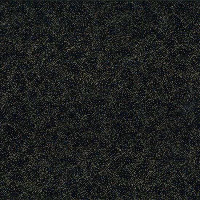 Brilliant Blender Tiny Dots Black Gold Metallic Hoffman Cotton Fabric 1