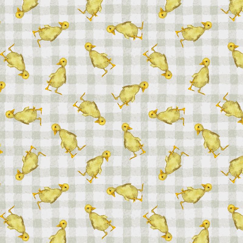 A Beautiful Day Baby Chicks Allover Beige Dawn Rosengren Henry Glass Cotton Fabric 1