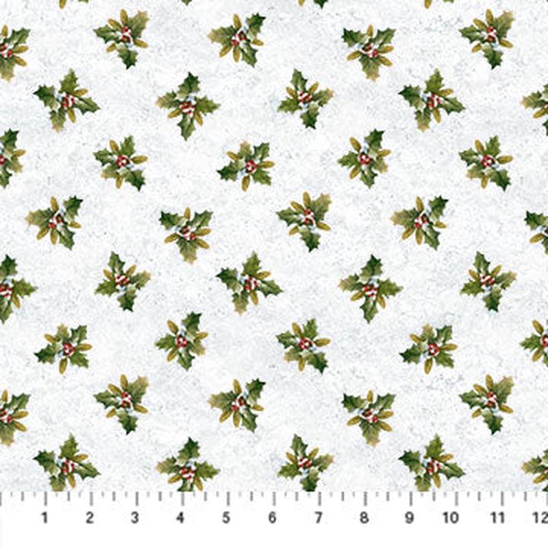 The Cardinal's Visit Mistletoe Off White Sir John Seerey Lester Northcott Cotton Fabric 1