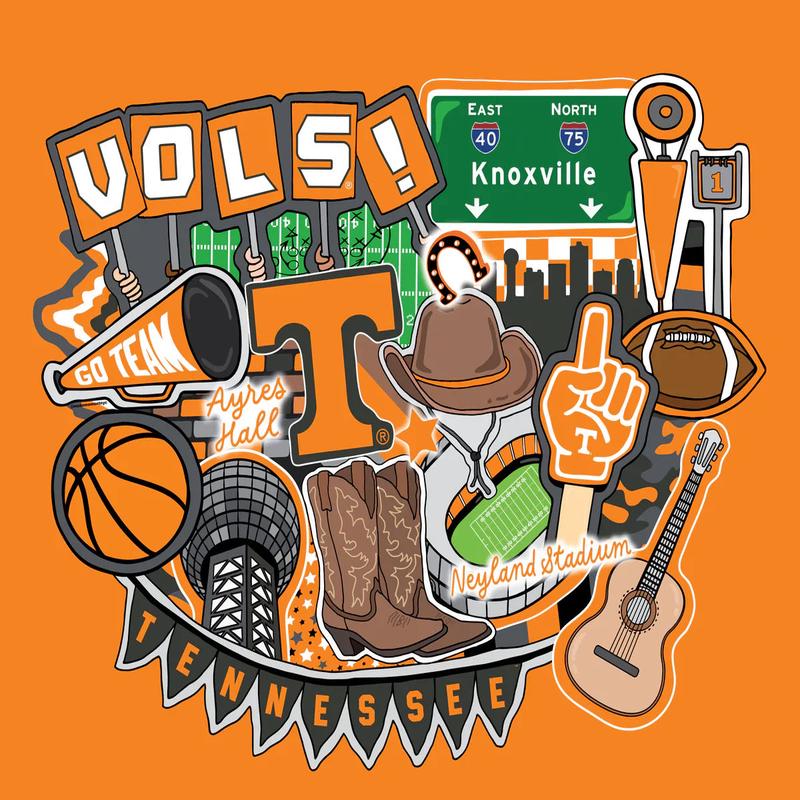 Tennessee Vols NCAA College Doodle Panel 36